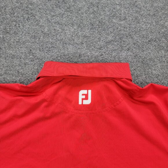 Footjoy Polo Shirt Mens XL Red Golf Performance Preppy Evergreen Country Club - Picture 12 of 13